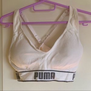 Puma White Sports Bra Size M